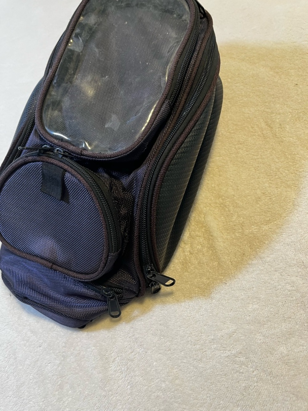 Motorcycle Tank Bag Dark purple Travel Storage Magnetic Multi Pocket Bike Bag - Picture 4 of 5